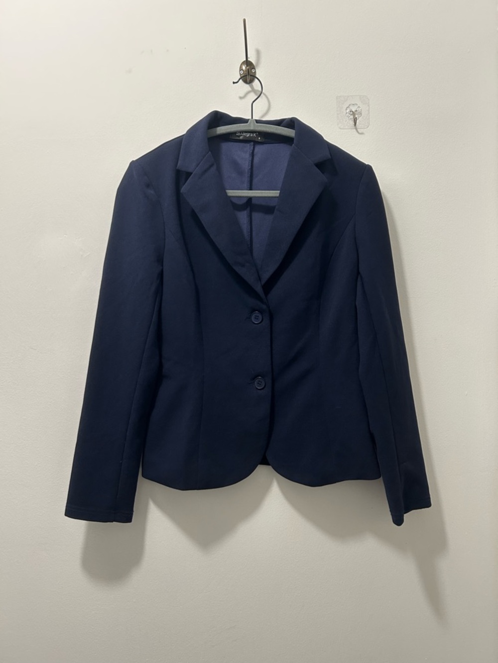 Allegra K Women's Navy Two-Button Tailored Blazer